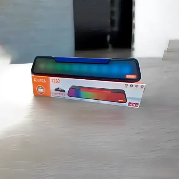 EXCEL ESP-06 Portable Bluetooth Speaker with RGB Light Bar on Table – Excel Speaker Bangladesh