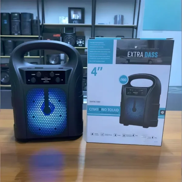 EXTRA DASS 4 Inch Portable Bluetooth Speaker with RGB Light and Box – Deep Bass Wireless Speaker Bangladesh
