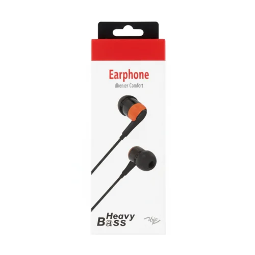 K9 Pro Heavy Bass Wired Earphone with Mic – Black and Orange