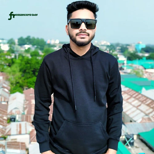 সলিড প্রিমিয়াম ব্ল্যাক হুডি পরা পুরুষ – ফ্রিল্যান্সার শপের ফ্লিস কটন উইন্টার ওয়্যার