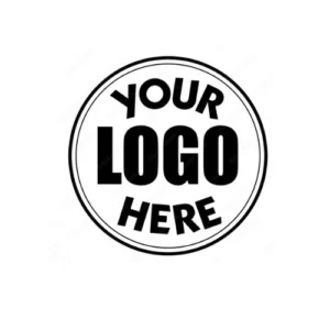 সাদা ব্যাকগ্রাউন্ডে “Your Logo Here” লেখা একটি কাস্টম ডিজাইন টেমপ্লেট – কাস্টম লোগো প্রিন্টের জন্য টি-শার্ট ডিজাইন উদাহরণ।